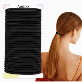 Aujzoo Hair Rubber Black Hair Rubber Hair Rubber Stylish Large Capacity 30 Pieces Stylish Adult Hair Rubber Cute Adult Hair Rubber Kids 0.1 inch (4 mm), Rich Black
