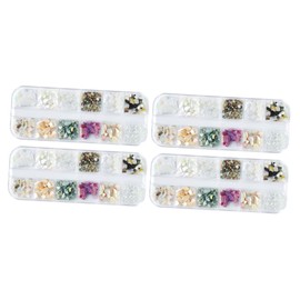 FRCOLOR 4 Sets Nail Art Charms Natural Shell Flake Manicure Accessory Fashion Decor DIY Nail Ornament Set