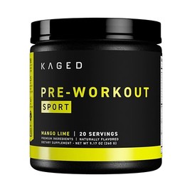 Kaged Polvo deportivo preentrenamiento para hombres y mujeres, mango lima, certificado deportivo, 188 mg de cafena, suplemento de xido ntrico, beta...