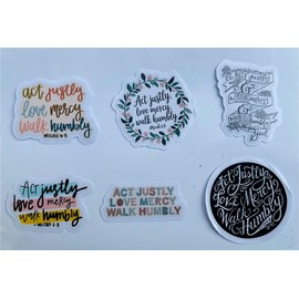 Pack 6 Micah 6 8 to Act Justly and to Love Mercy and to Walk Humbly Bible Verse, Religious, Christian Sticker 3 Inch Waterproof Vinyl Decals