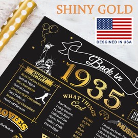 OLOSONG 90th Birthday Card for Men Women, Funny 3D Pop Up 90th Birthday Gifts for Grandma Mom Dad, Back In 1935 Happy 90 Year Old Birthday Decorations Cards for Her Him