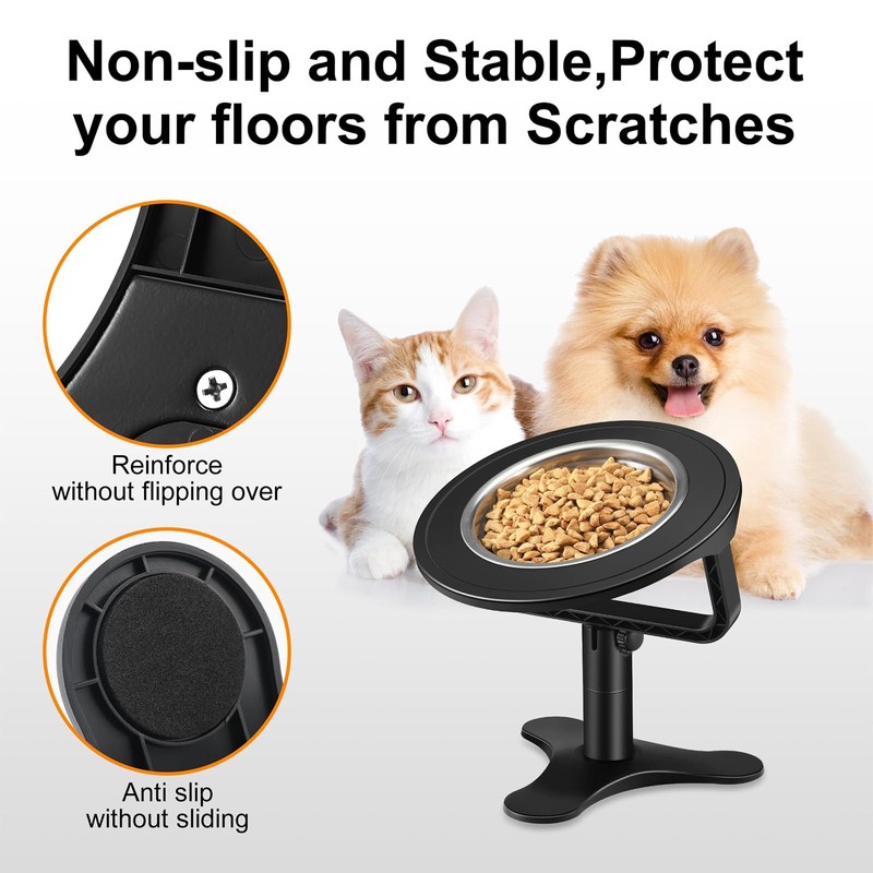 Cozioz Elevated Cat Bowls, Adjustable Height Stand for Indoor Cats,