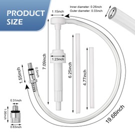 Dogary 1 Set Suction Pump Kit, Brake Fluid Change Plastic Push Pump Head, Standard Quart Bottle Fittings with 1.1 Inch/28mm Bottle Opening, Fits Most Automotive Yachts Boats (White)