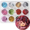 Nail art water drop glitter 12-piece set/transparent round mixed glitter/slice