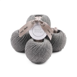 About Strings Lazy Wool - Merino Wool Blend No. 3 Light DK Yarn, 50g 109 yards per ball, 4-Pack (Ash)