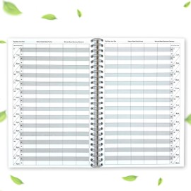 Appointment book for hairdresser, barber-shops, beauty salons, physiotherapy practices for 1-10 assistants and 10, 15 or 30 minute time slots – sturdy spiral binding (5 columns 30 minutes time slots)