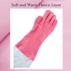 Myungjin Fleece-lined, Long Cuff, Reusable Waterproof Household Dishwashing Non-Slip Cleaning