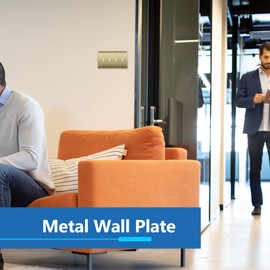 LIDER Toggle Light Switch Metal Wall Plate, Stainless Steel Switch Cover, Corrosion Resistant, Mid-Size 4-Gang 4.88" x 8.58", 201 Stainless Steel, LMWP-14M-BB, Brushed Brass