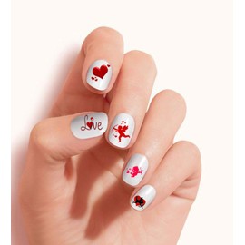 Valentine's Day Love, Heart, Roses, Kisses (Ver.7) Clear waterslide Nail Art Decals (Tattoos) by One Stop Decals.