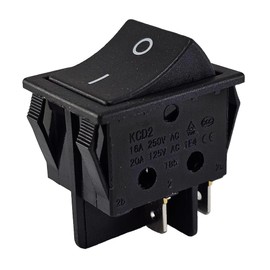 Rocker Switch On/Off 4 Pin 16A 250~, Black, Rocker Switch, Device Switch