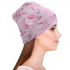 Floral Pattern with Pink Roses Beanie Hat Chemo Cap Skull