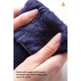 HEAT HOLDERS Original Thermal Slipper Socks | Slip Resistant Grip Sole | TOG 2.34 | Women's size 4-8UK 5-9US-AUS | Heel & Toe Twist - Florence Black