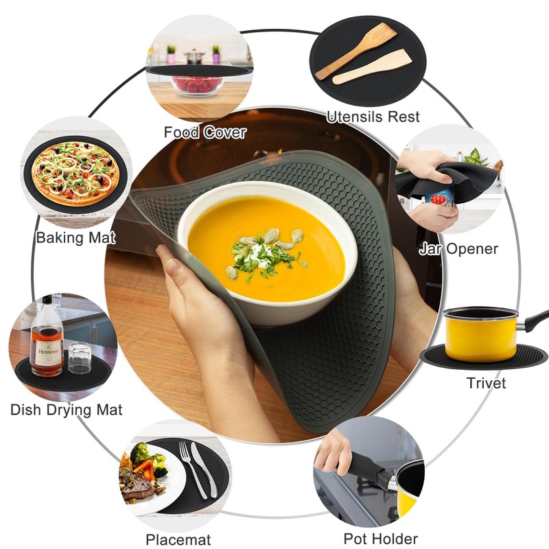 4 in 1,WENWELL 2 Microwave Splatter Cover & 2 Mat,Cooking