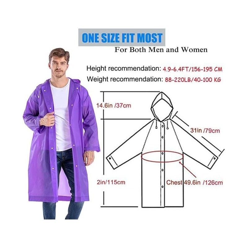GUKOY Poncho Impermeabile da Uomo e da Donna, 2 Pezzi