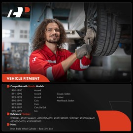 A-Premium Rear Drum Brake Wheel Cylinder Compatible with Honda Models - Civic 1990-2000, Civic Del Sol 1993-1997, Accord 1990-1993, Crx 1990-1991, 2-PC Set - Replace# 43301SM4A01, 43300SM4A01