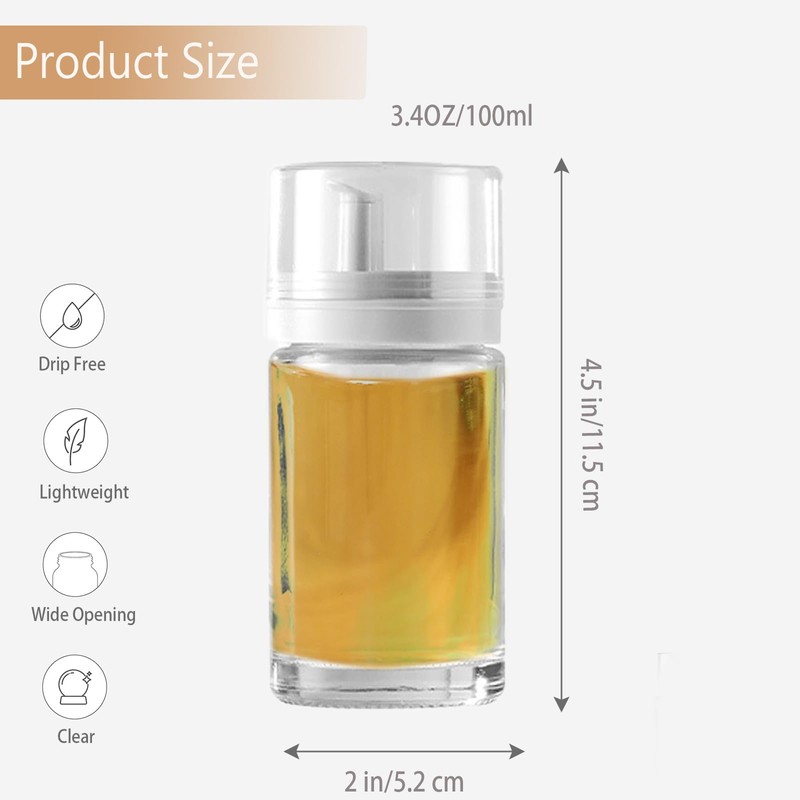 Small Glass Oil and Vinegar Dispenser Bottles - 3.4oz -