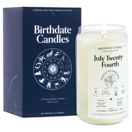 Birthdate Candles, July 24 - Leo Zodiac Scented Candles Birthday Gift - Rosemary, Chamomile & Shea Scent - All-Natural Soy & Coconut Wax, 60-80 Hour Burn Time - Made in USA