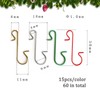 Dolaso Pack of 60 Christmas Tree Hooks, Gold Silver, 4