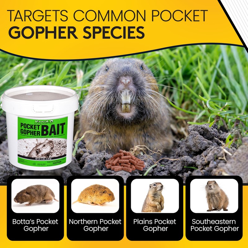 Kaput-D Pocket Gopher Bait - Ready-to-Use Pellets for Effective Rodent