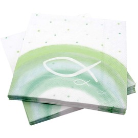 Unbekannt Napkins Fish Green Rainbow Table Decoration Communion Confirmation Christening Pack of 20