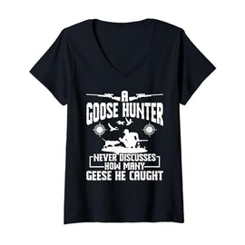 Womens Goose Hunting Trip Bird Lover Equipment Geese Hunter V-Neck T-Shirt