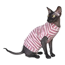 Kotomoda Cat's T-Shirt Cord Dusky Pink for Sphynx and Nude Cats (XL)