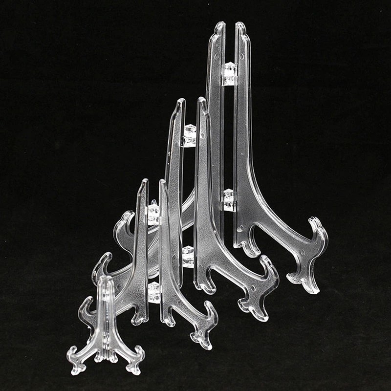 Punhung 20 Pack Clear Plastic Easel Plate Stands Holders Display