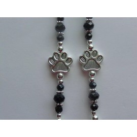 Handmade DOG CAT PAW PRINT PET ANIMAL EYEGLASSES HOLDER CHAIN NECKLACE LOBSTER CLASPS