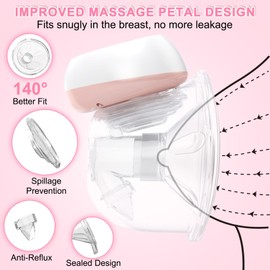 ULEWAY Electric Portable Breast Pump, Portable Breast Pump, Electric Hands-Free, 3 Modes & 9 Suction Levels, Low Noise and Pain-Free, Electric Milk Pump with LCD & Remote Controls (2 Pieces)