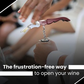 Gadgetime USA Professional Waiter Corkscrew - Multifunctional Wine Key with Foil Cutter & Bottle Opener - Portable and Heavy-Duty Opener - Wine Key for Restaurant Waiters, Sommelier & Bartenders