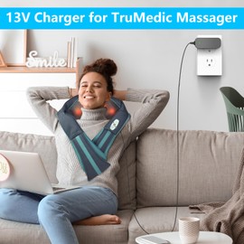 13V Charger for TruMedic Massager Compatible with TruMedic IS-2000 IS2000 TM IS-2500 IS2500 IS-3000 IS3000 Pro InstaShiatsu Neck Back Shoulder Massager Adapter Power Supply Cord