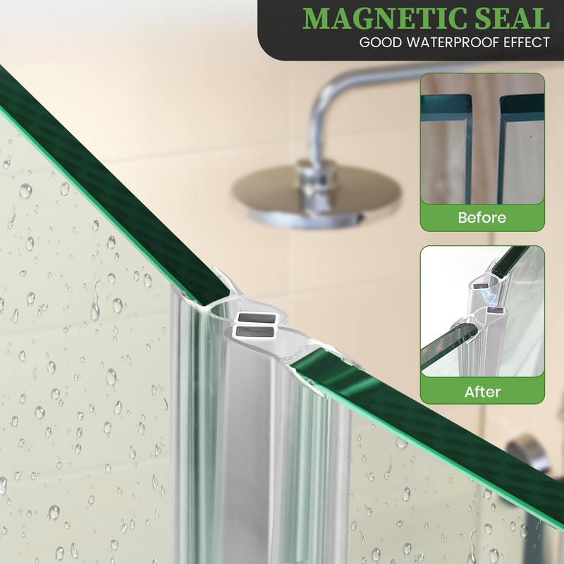 Bathroom Shower Glass Door Side Seal Strips, Length 78 Inch