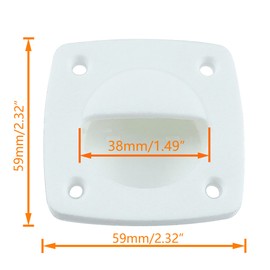 LEQMG White Nylon Flush Pull Recessed Sliding Door Handle Square Hatch Pull Handle,Yacht, Motorboat and Boat Cabin Accessories(4 Pcs)