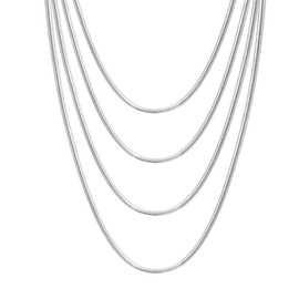 VNOX Stainless Steel Round Snake Chain Necklace for Women,3mm,Set of 4