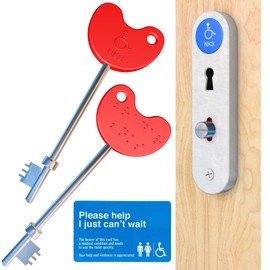 NKS Radar Key Disabled Toilet Bathroom Door Access Braille Easy Turn Pack Opens Over 10,000 Disabled Toilets with Access Card (2)