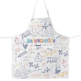 JNIAP Math Teacher Apron With Pockets Mathematics Room Apron Math Lover Gifts Math Formula Aprons Geometric Apron (mathematics)