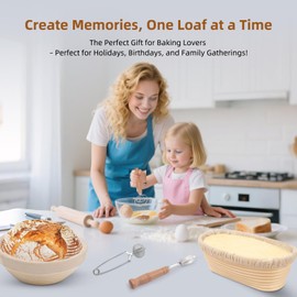 Sourdough Starter Kit, Sourdough Bread Baking Supplies, Bread Proofing Basket, sourdough starter jar, Sourdough Bread Basket, for Bread Making Baking Fermentation, Holiday Activities