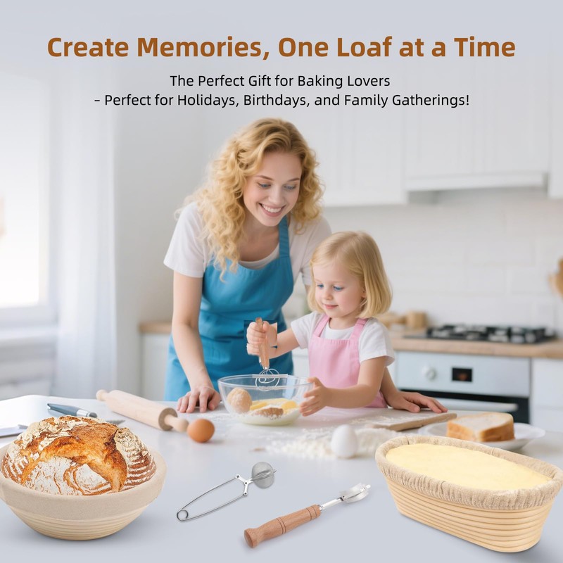 Sourdough Starter Kit, Sourdough Bread Baking Supplies, Bread Proofing Basket,