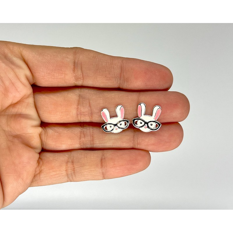 Bunny Rabbit Earrings 925 Sterling Silver