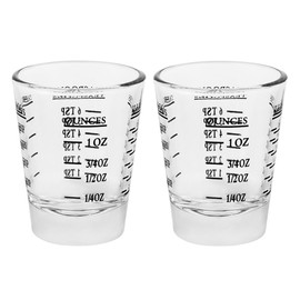 BTGLLAS Set of 2 Shot Glasses - Heavy Glass, Perfect for Measuring Espresso, Wine, and More 26-Incremental Measurement 1oz, 6 Tsp, 2 Tbs, 30ml (2, Black)