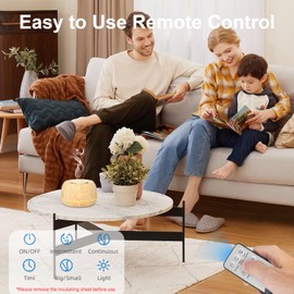 SEEDSEEL 300ML Essential Oil Diffuser 8 Hours Run Time, Aromatherapy Diffuser with Remote Control,7-Color LED for Home