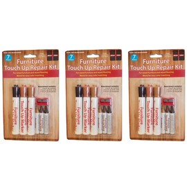 7 Piece Wood Touch Up Repair Kit - For Wood Furniture & Flooring - 3 Markers, 3 Sticks and 1 Sharpener (3)