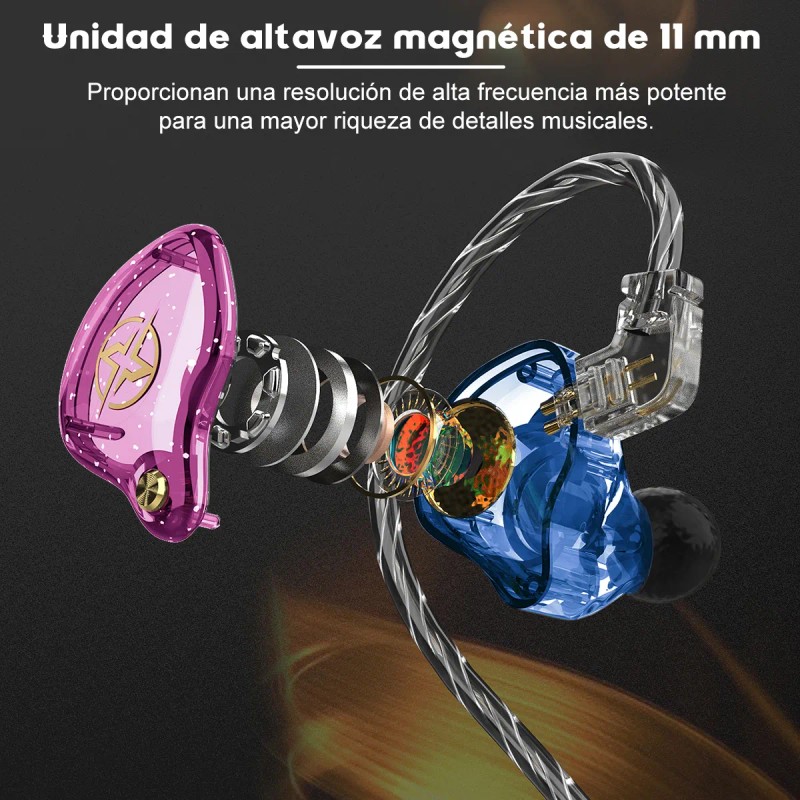 Audífonos de Cable In-ear con Micrófono Deportivos Colorful Hybrid Monitores