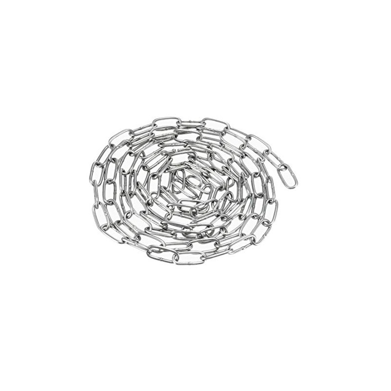 sourcing map Stainless Steel 304 Hardened Proof Coil Chain 1m