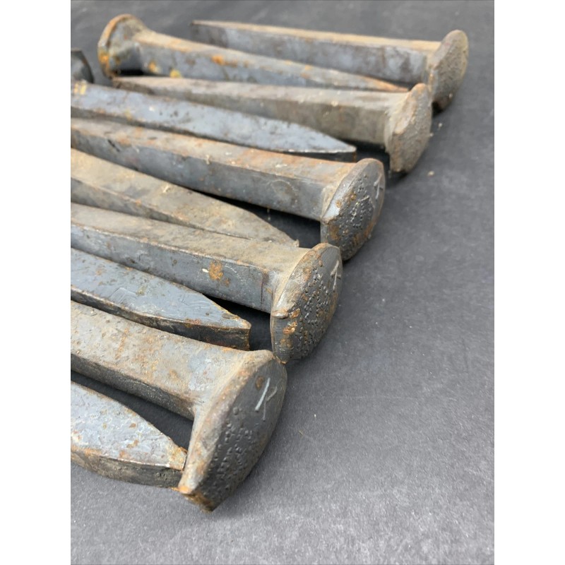 10 Railroad Spikes - Little Surface Rust - New -