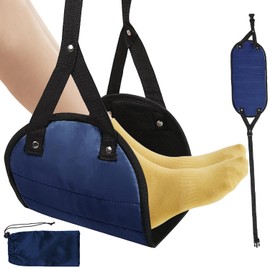 Airplane Footrest – Travel Accessories for Comfort on Flights, Office & Trains – Adjustable Foot Hammock for Relaxation & Circulation – Compact Portable Design with Memory Foam for Adults & Kids