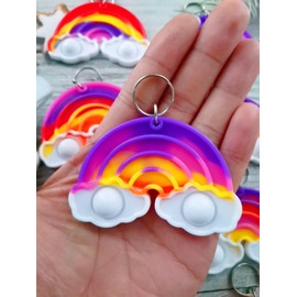 colorbopop Bulk Mini pop Bubble Keychain Fidget Present,Rainbow Party Favors,Classroom Students Boys Girls Birthday Small Gifts