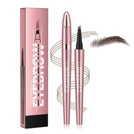 Microblading Eyebrow Pen, Upgraded 3D Waterproof Microblading Eyebrow Pencil with 4 Fork Tip, Long-Lasting Natural Fine Stroke Eyebrow Pencil, Eyebrow Tattoo Pencil (02# Dark Coffee)