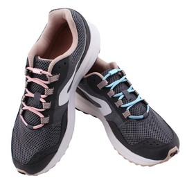 RJ-Sport (2 Pairs of Elastic Shoelaces with Quick Release - Quick Lacing System for Unique Comfort and Strong Hold - with Metal Capsules without Tying (Pink+Light Blue)