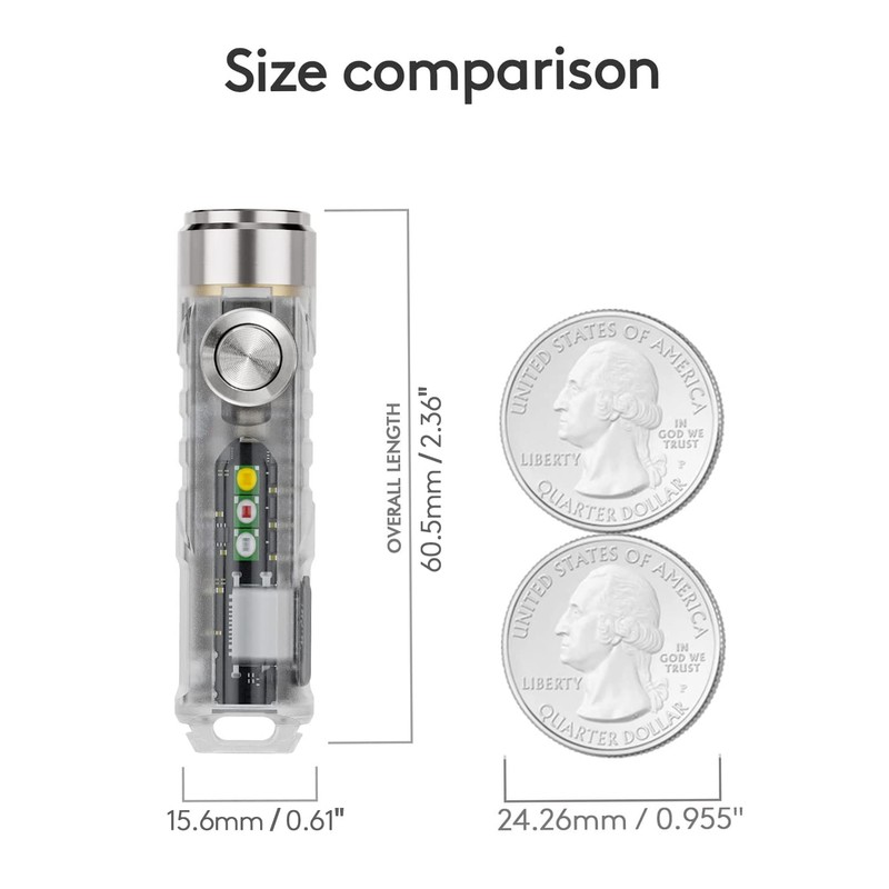 RovyVon 4th Aurora A8 USB-C EDC Flashlight, 90 CRI 5000K,